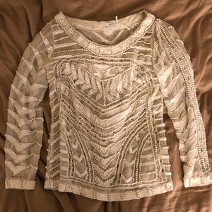 Insanely beautiful white beaded long sleeve